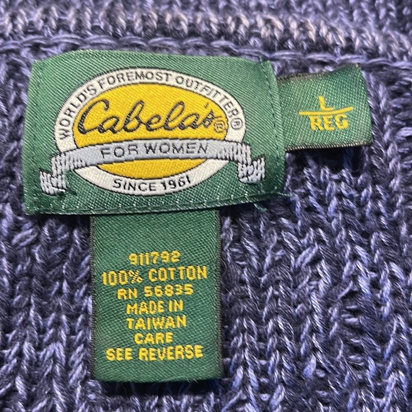 Women’s Cabela’s 100% Cotton Cable Knit Sweater Size Large - Picture 5 of 5